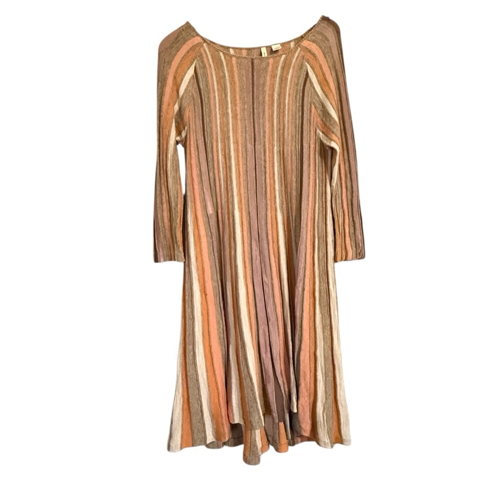 Anthropologie Moth Nora Sweater Dress Striped Boho Knit Long Sleeve Lined Sz Med